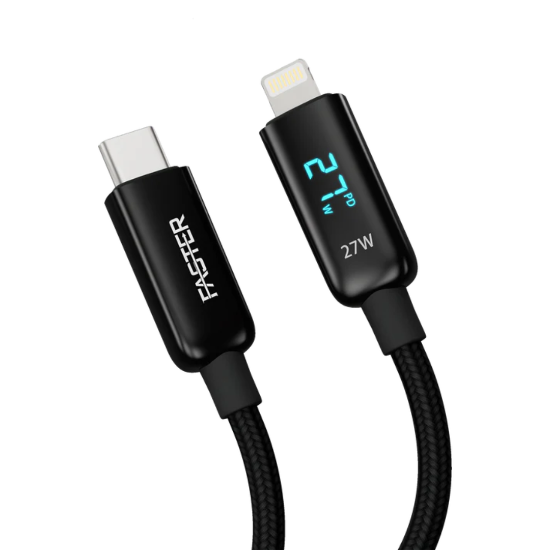 FASTER 27W USB-C to Lightning Digital Data Cable – Fast Charging & Sync