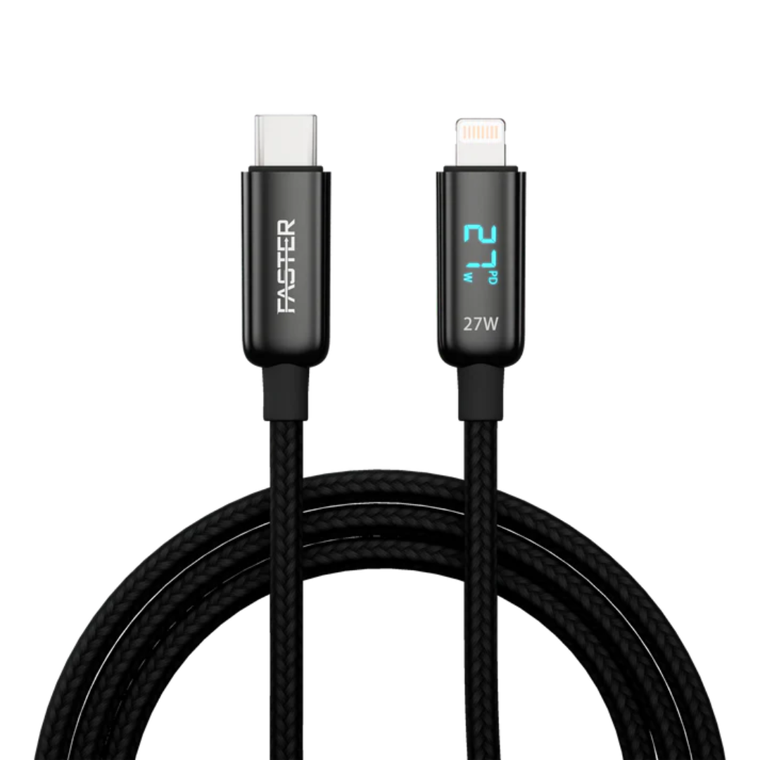 FASTER 27W USB-C to Lightning Digital Data Cable – Fast Charging & Sync