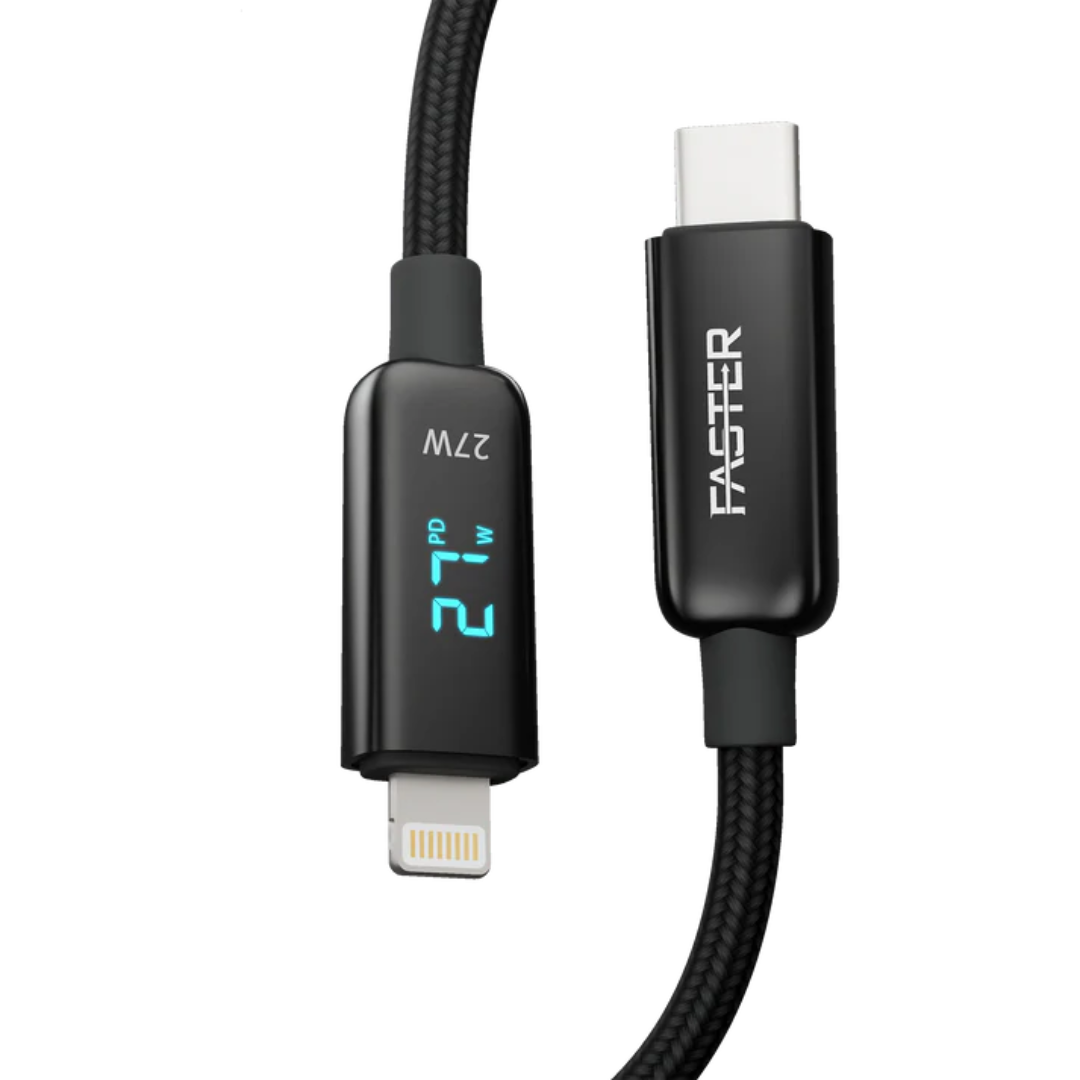 FASTER 27W USB-C to Lightning Digital Data Cable – Fast Charging & Sync