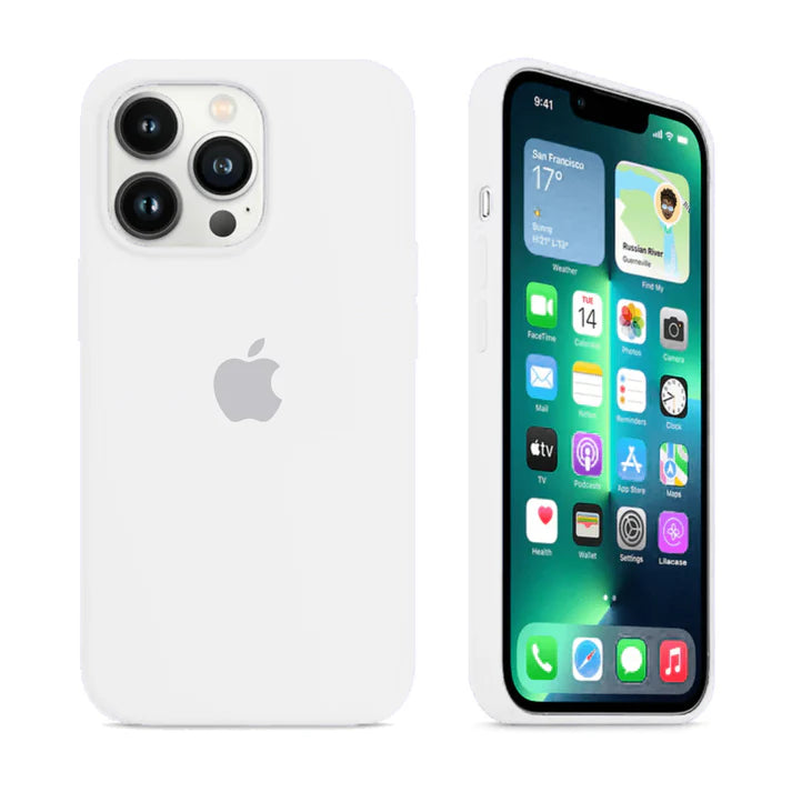 Premium White Silicone Case for iPhone