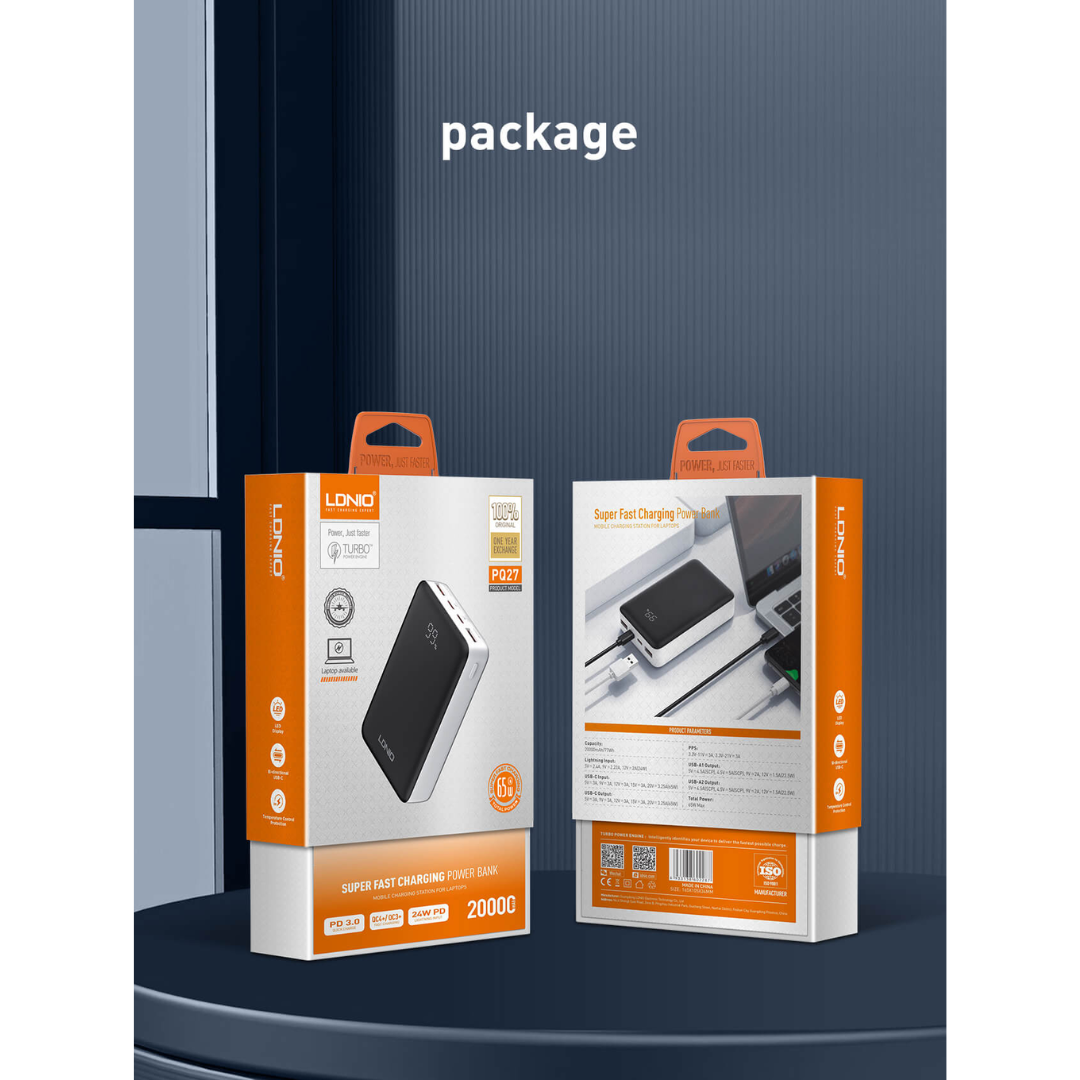 20000mAh 65W Fast Charging Power Bank PQ27