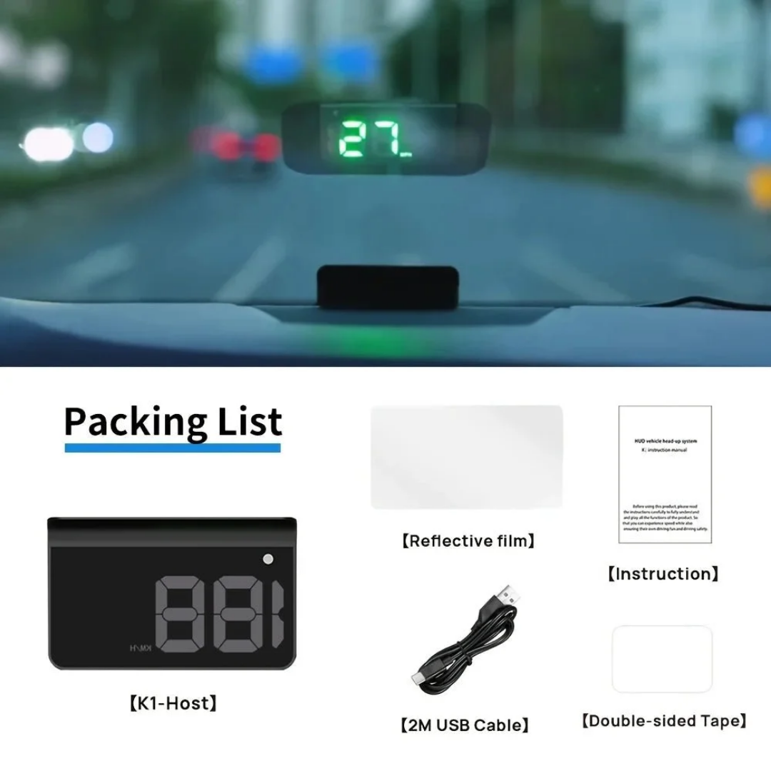 Smart Car Head-Up Display – Advanced Digital HUD for Real-Time Driving Data