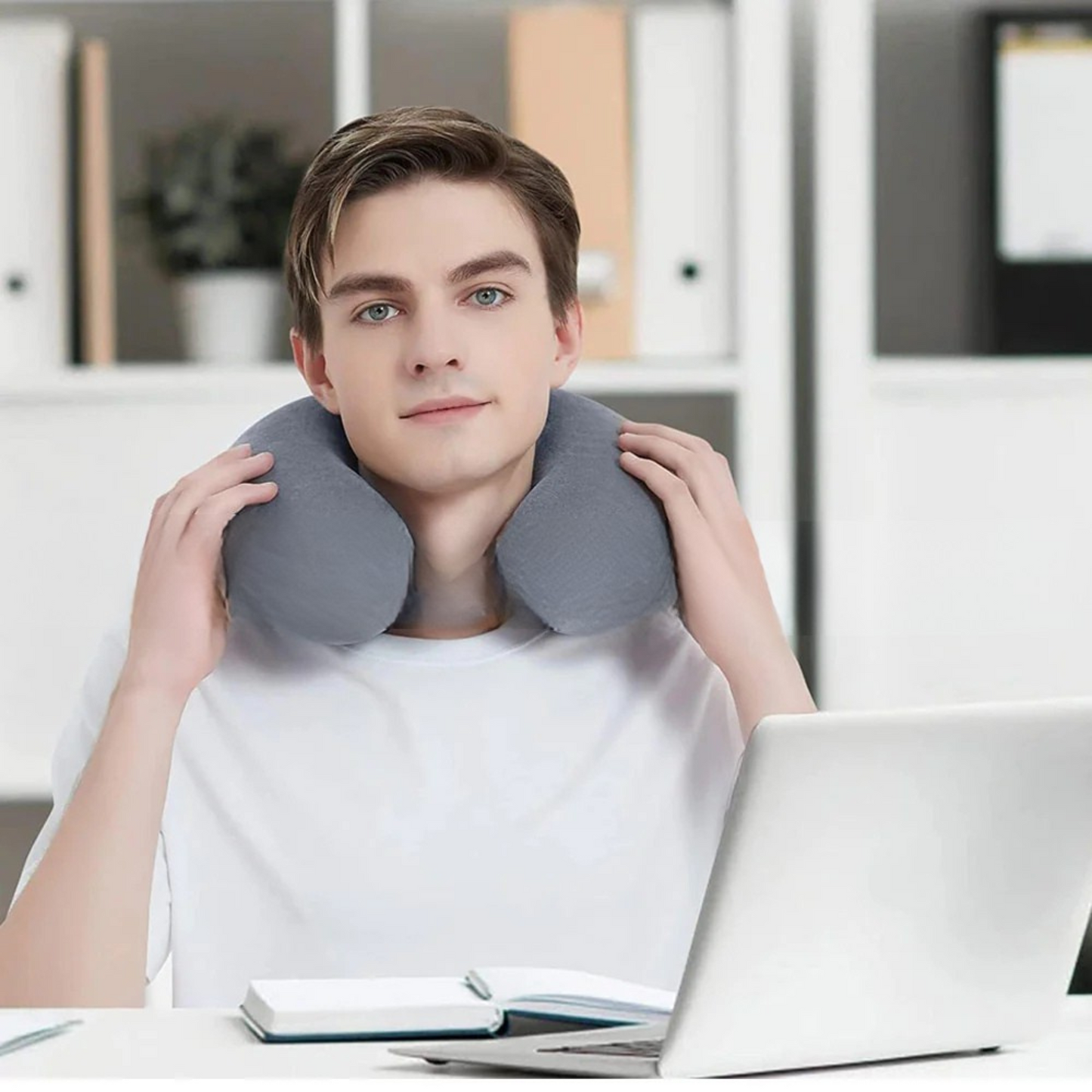 U-Shaped Velvet Neck Support Pillow – Multicolour | Travel, Car, Home & Office Comfort