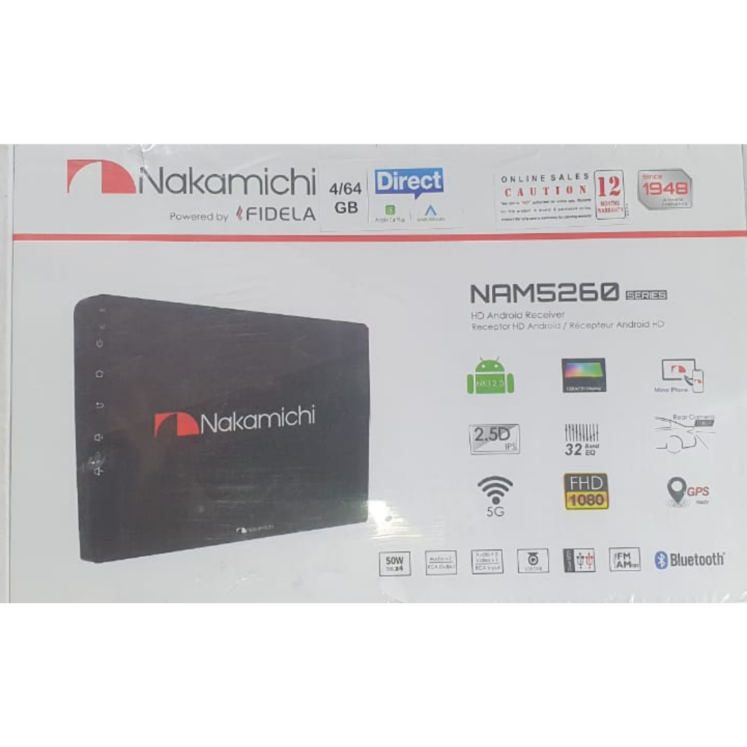 Nakamichi NAM5260 Android Multimedia Player with CarPlay – 4GB RAM / 64GB ROM – 10 Inch
