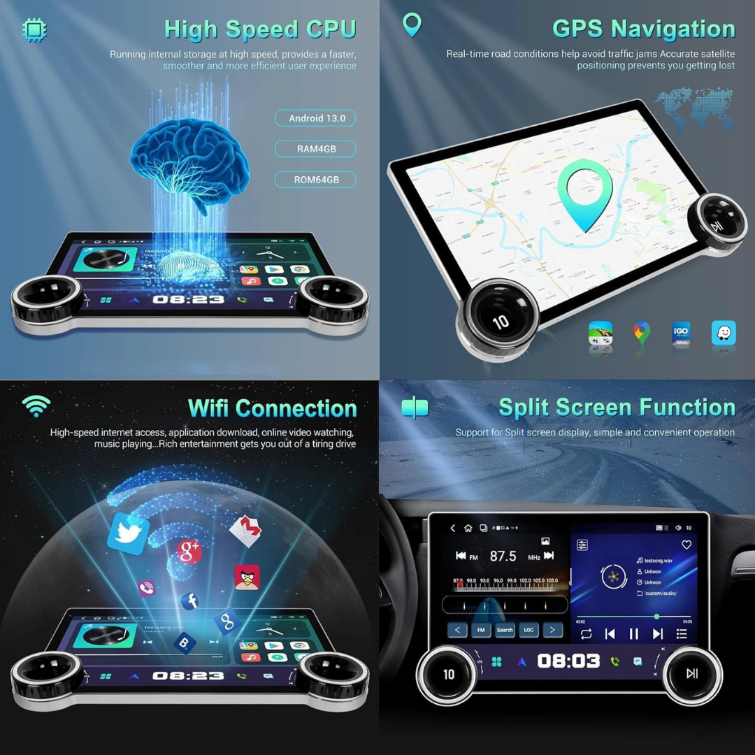Diamond Universal Car Android Panel 10.1 Inch 2+32 2K Screen High Definition GPS - Wi-Fi - Navigation