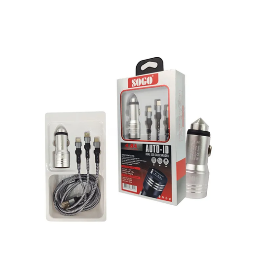 Sogo Fast Car Charger 3-in-1 – 4.8A