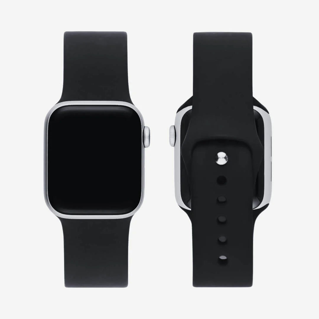 Black Silicone Strap – Apple Watch (All Sizes)