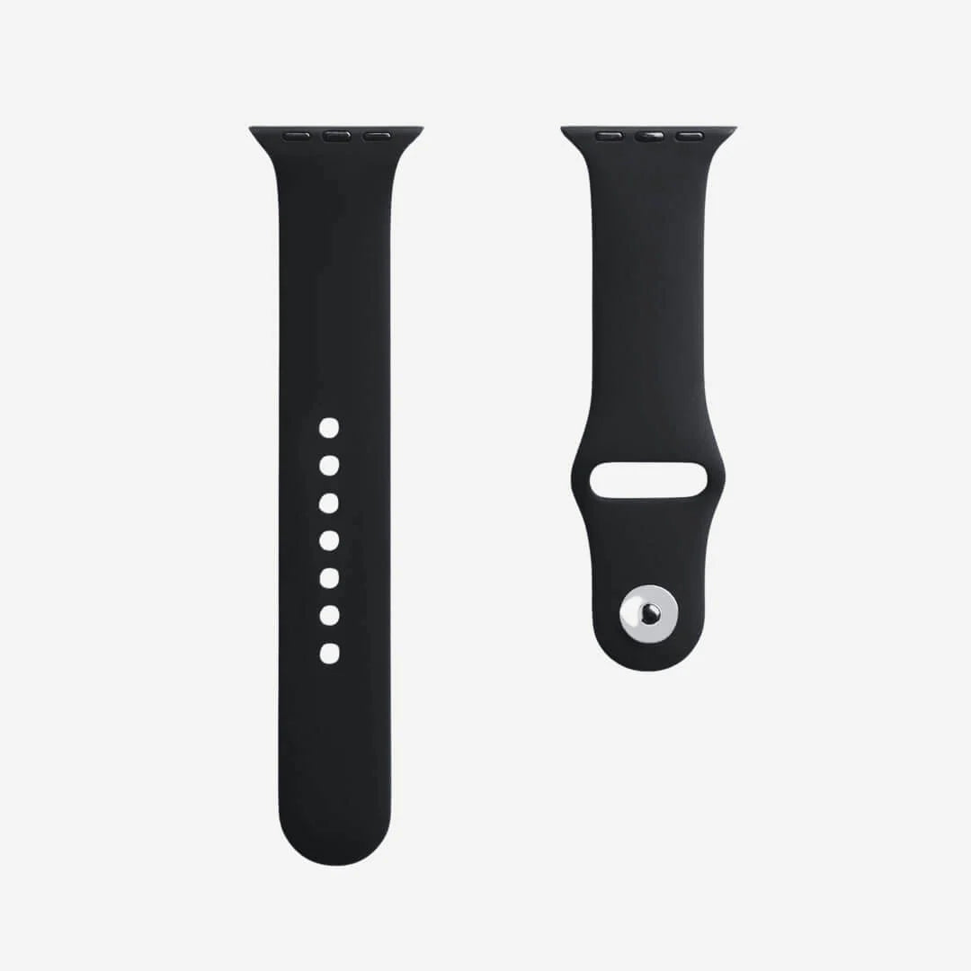 Black Silicone Strap – Apple Watch (All Sizes)