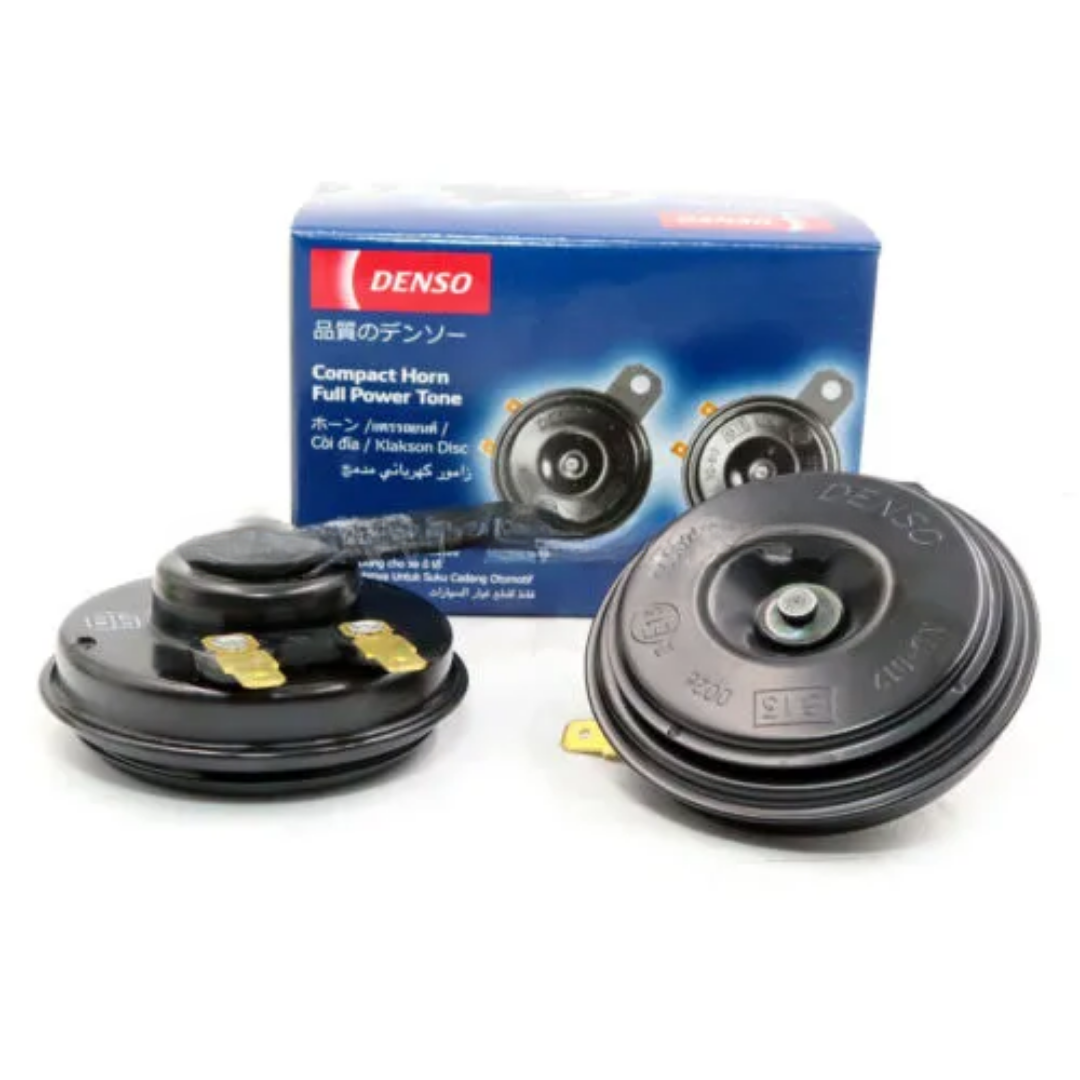 Denso Compact Electric Car Horn – Double Pin | Waterproof | High-Quality Sound