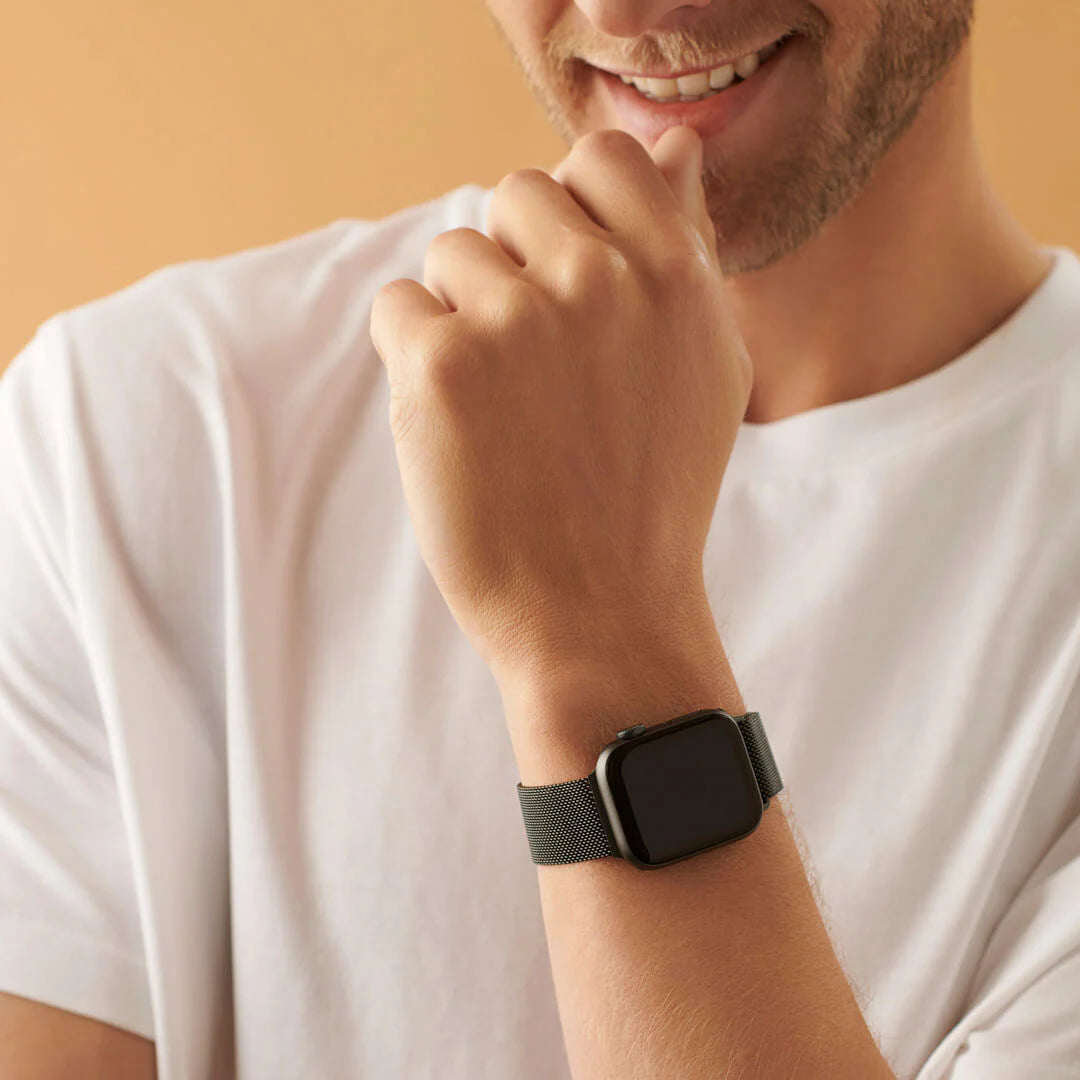 Black Milanese Stainless Steel Loop Band – Apple Watch (All Models)