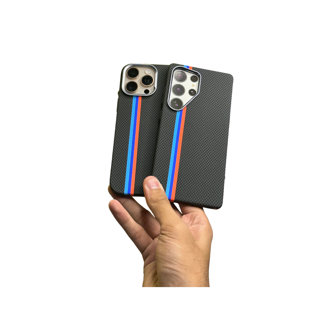 Luxo Life MagSafe Case for iPhone – 3 Stripes Pitaka Style Design