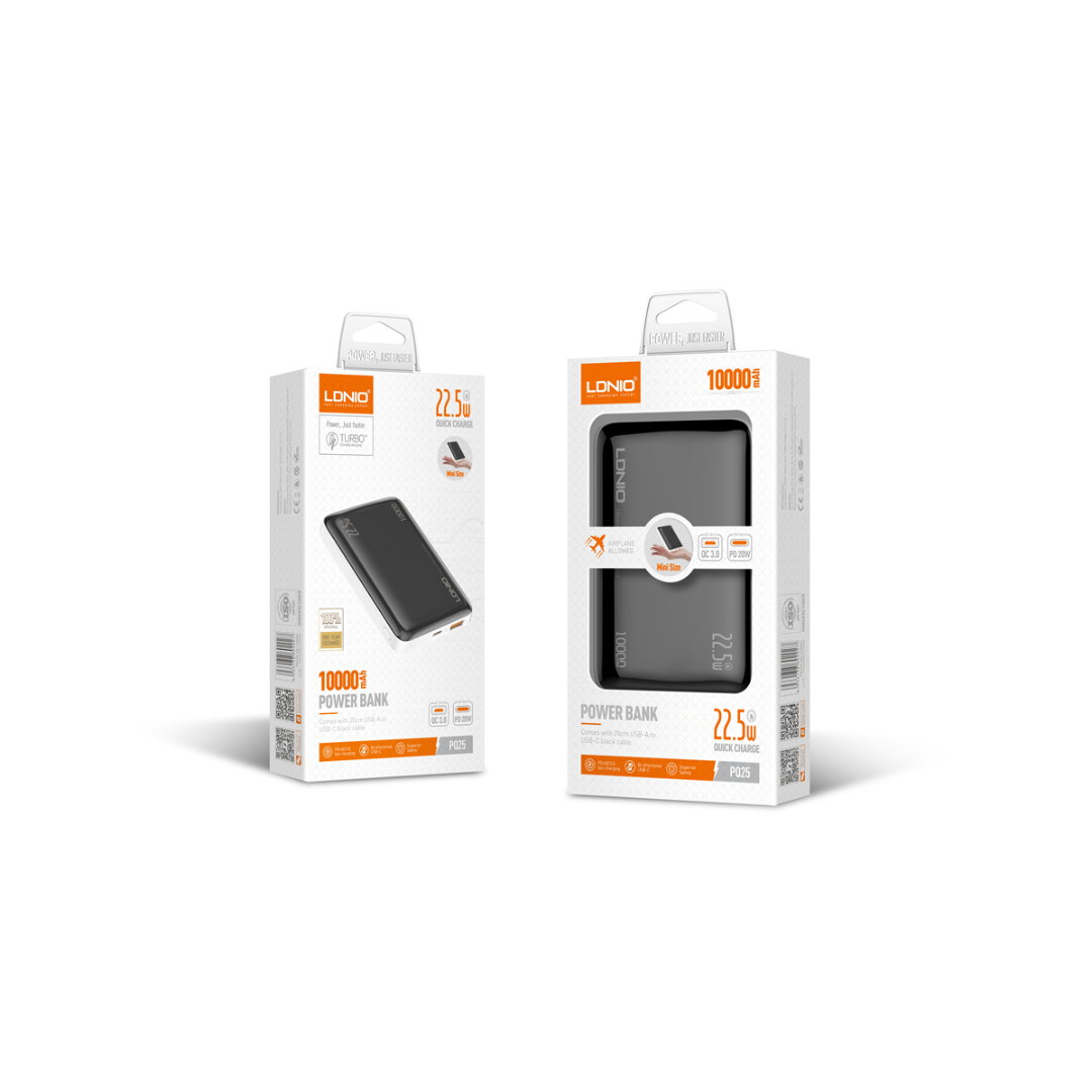 LDNIO 10000mAh 22.5W Fastcharging Power Bank PQ25