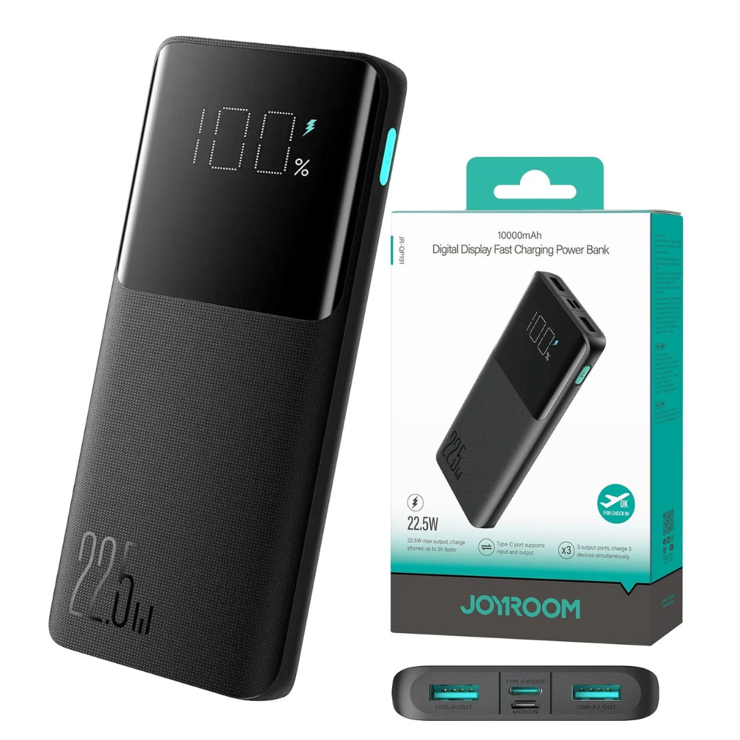 Joyroom Original 22.5W 10000mAh Power Bank with Digital Display QP191