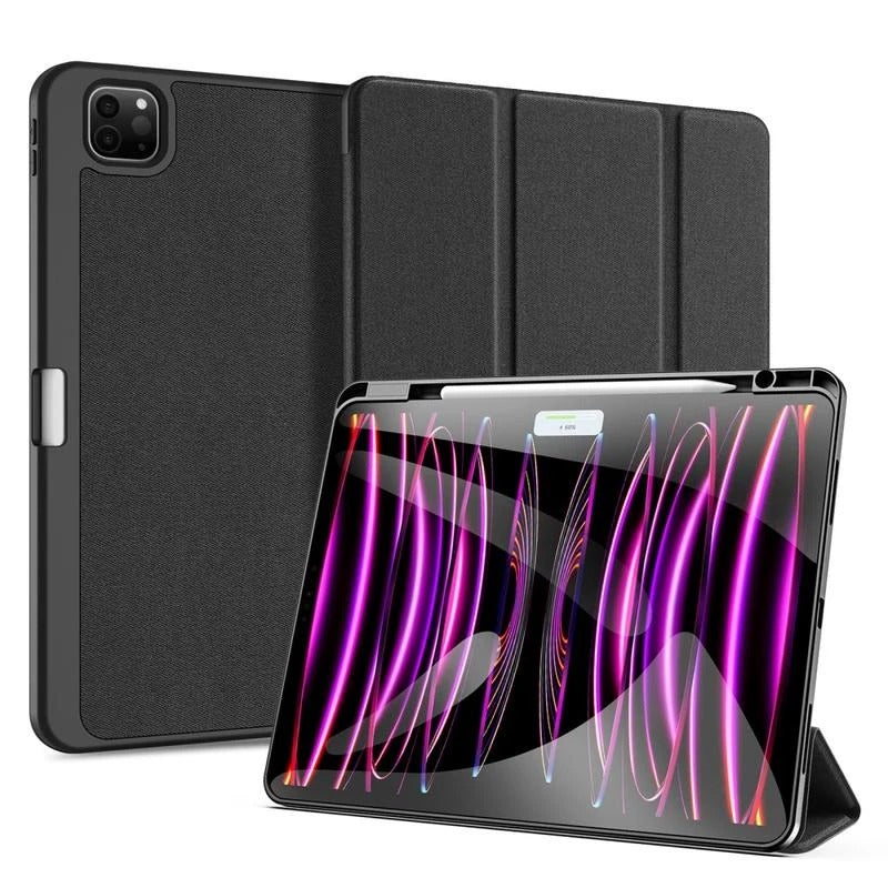 Tri-Fold iPad Book Cover with Pencil Holder – Auto Sleep/Wake | Multiple Sizes & Colors