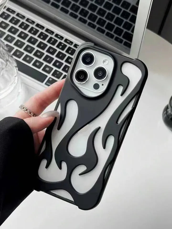 Luxury 3D Flame Case for iPhone – Unique Fire Design with Shock Protection