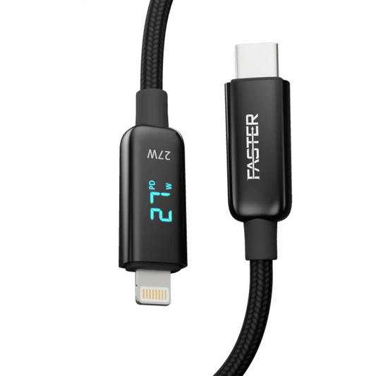 FASTER 27W USB-C to Lightning Digital Data Cable – Fast Charging & Sync