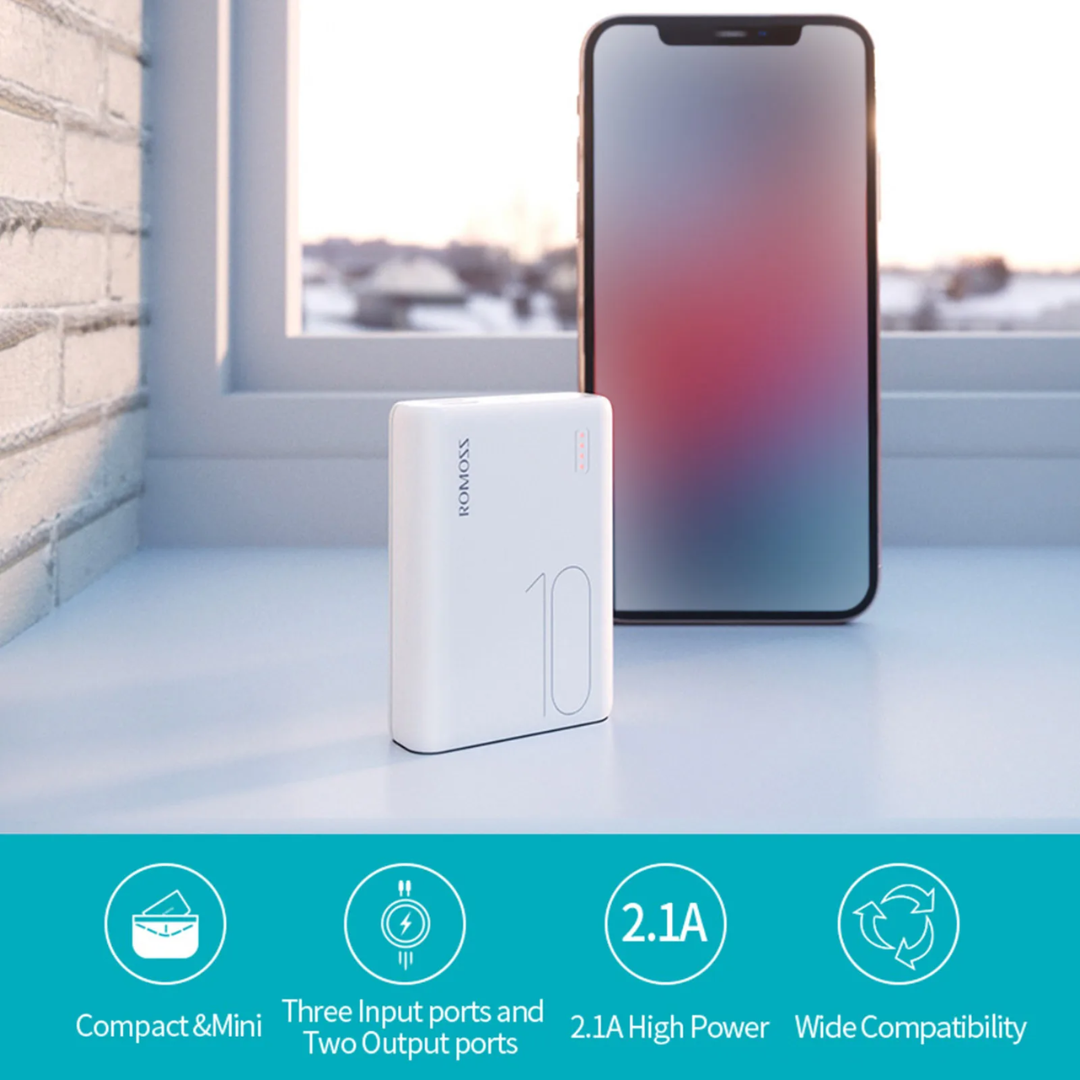ROMOSS PSL10 10000mAh Mini Power Bank – 22.5W
