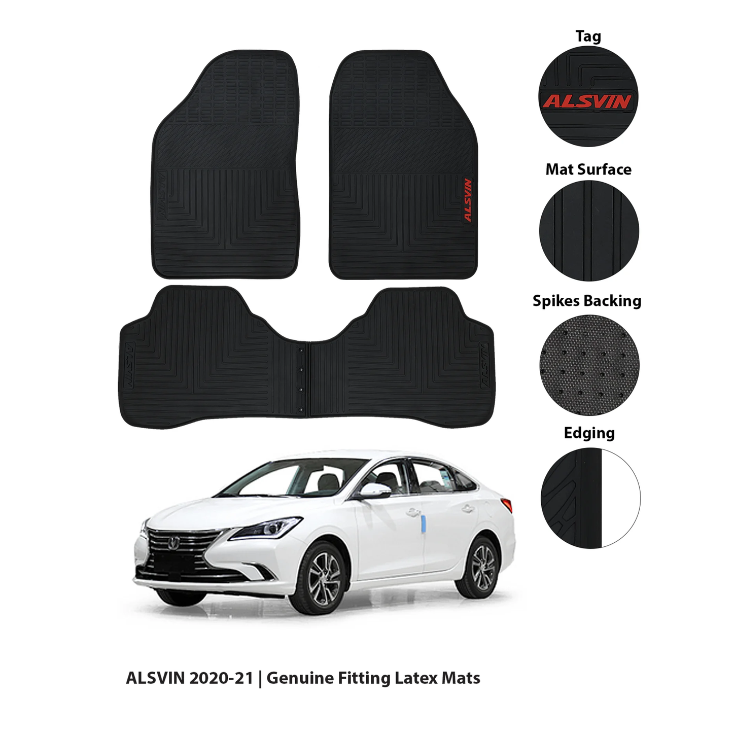 Changan Alsvin 2021–2025 Latex Imported Rubber Floor Mats Black