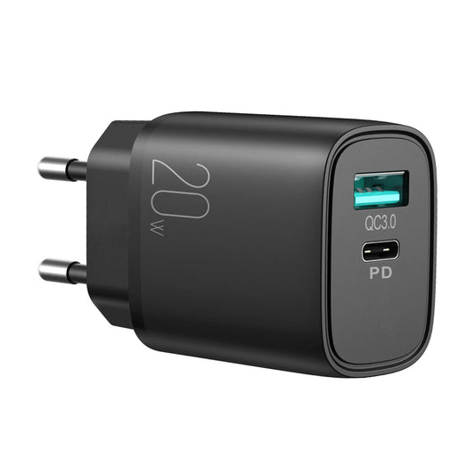 JoyRoom L‑QP2011 Dual‑Port 20 W Fast Charger – Black