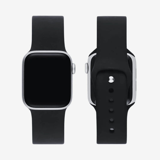 Black Silicone Strap – Apple Watch (All Sizes)