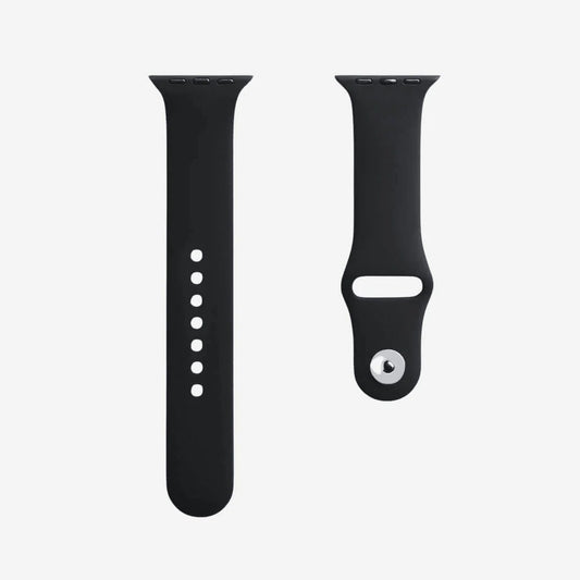 Black Silicone Strap – Apple Watch (All Sizes)