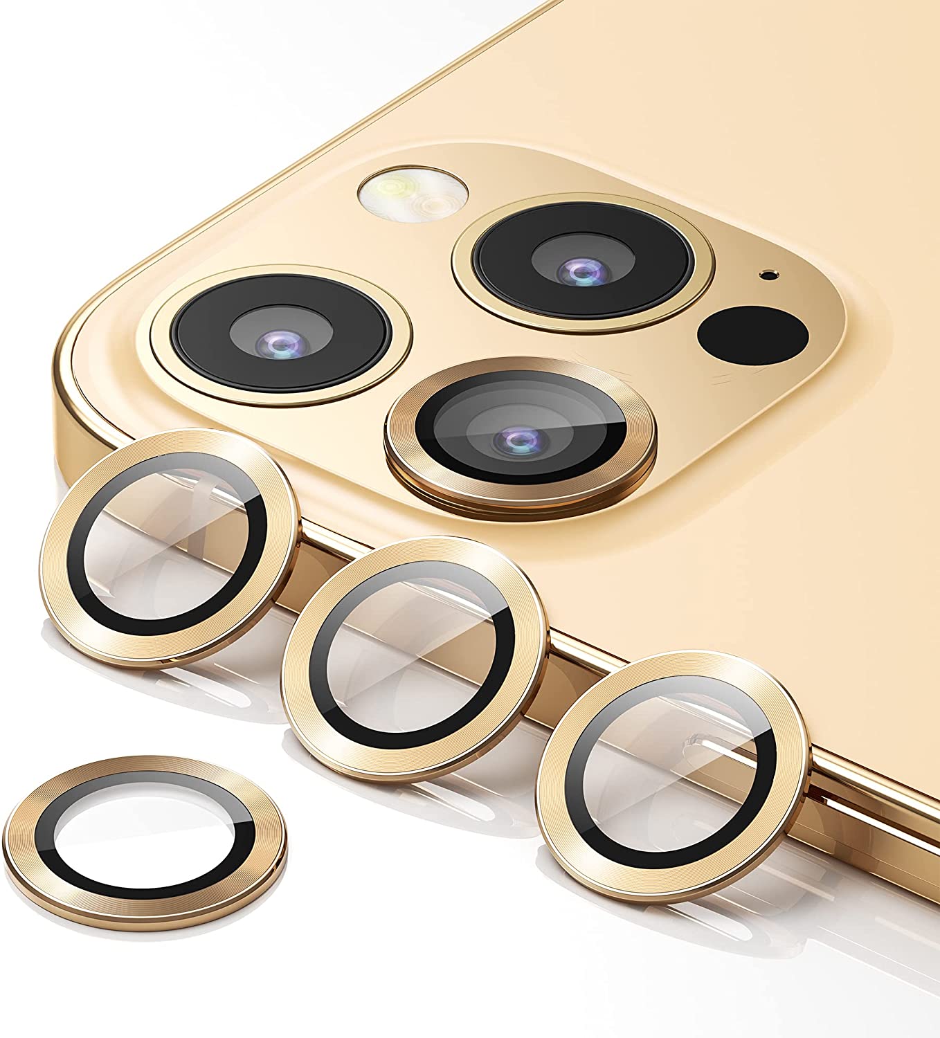 Premium Camera Lens Rings – Gold / Desert Titanium (Metal Finish)