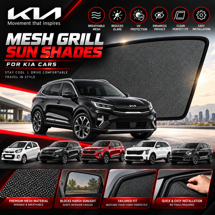 Mesh Grill Sun Shades for All KIA Car Models (Customized)