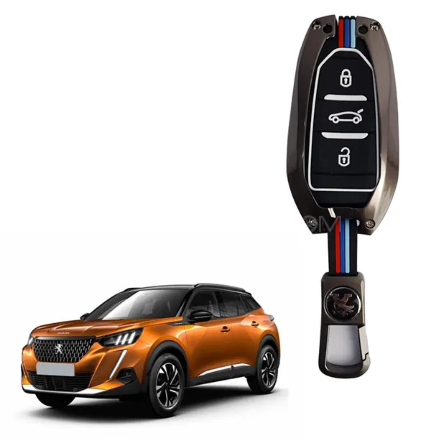 Peugeot 2008 (2022-2023) Model Key Cover with Metal Shell