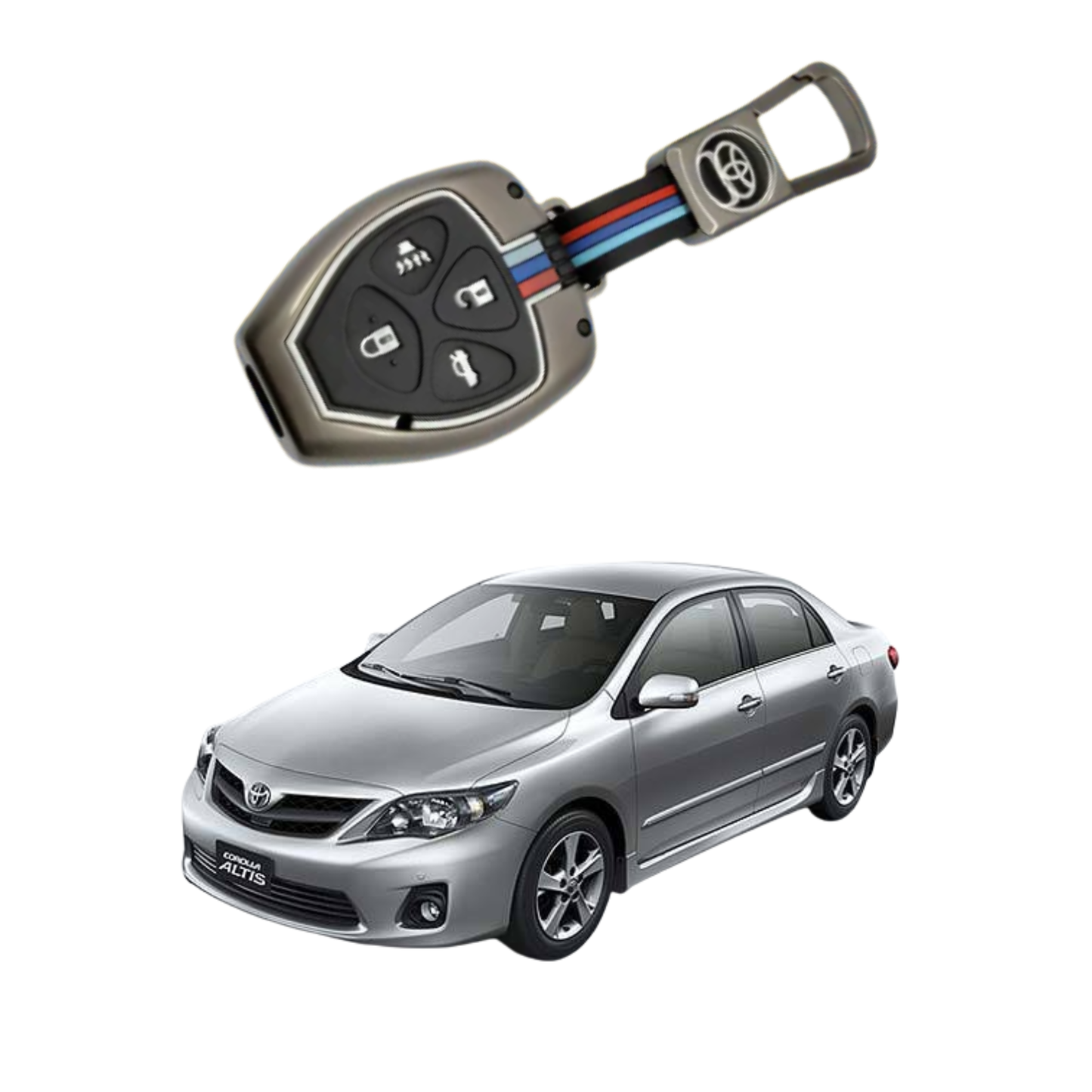 Toyota Corolla Altis Key Cover with Metal Shell