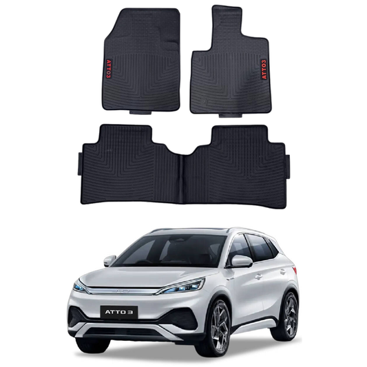 BYD ATTO 3 Latex Imported Rubber Floor Mats Black