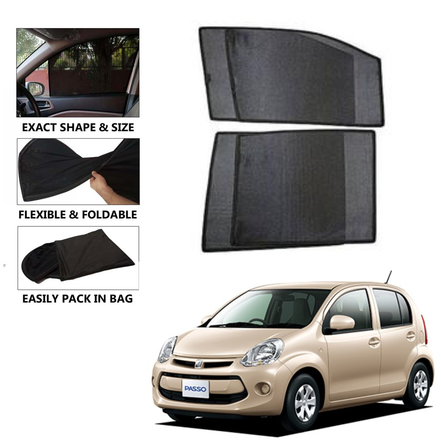 Toyota Passo (2011-2014) Model Car Shades