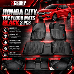 Honda City TPE Floor Mats Black 3 Pcs 2022–2026