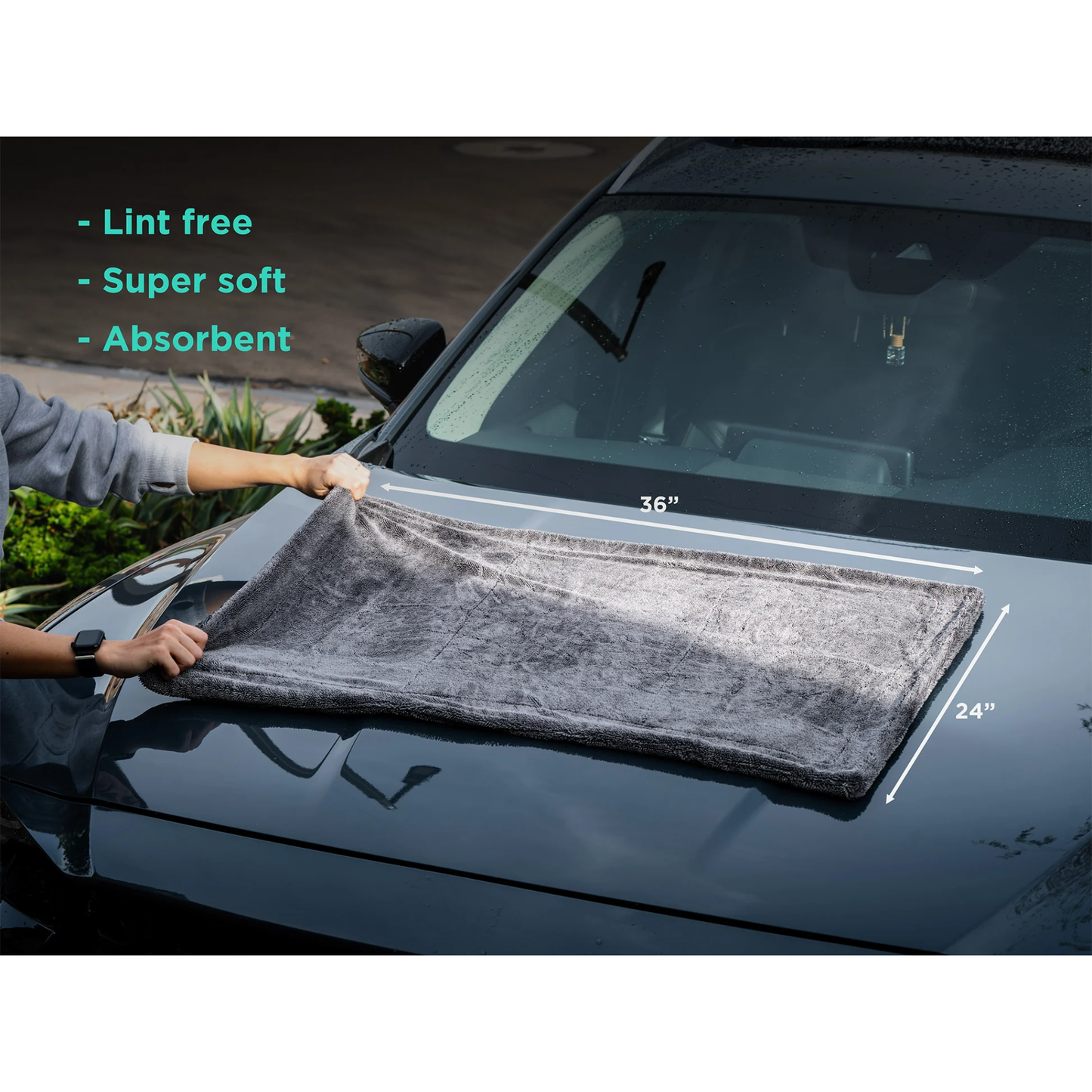 Ultra Absorbing Twisted-Loop Drying Towel – Double Sided Microfiber Cloth (60 x 90) cm