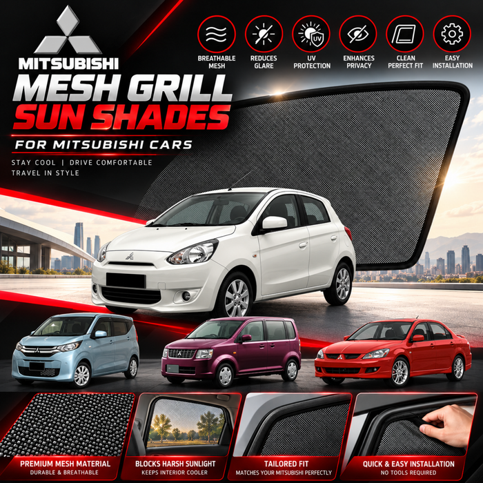 Mesh Grill Sun Shades for All MITSUBISHI Car Models (Customized)