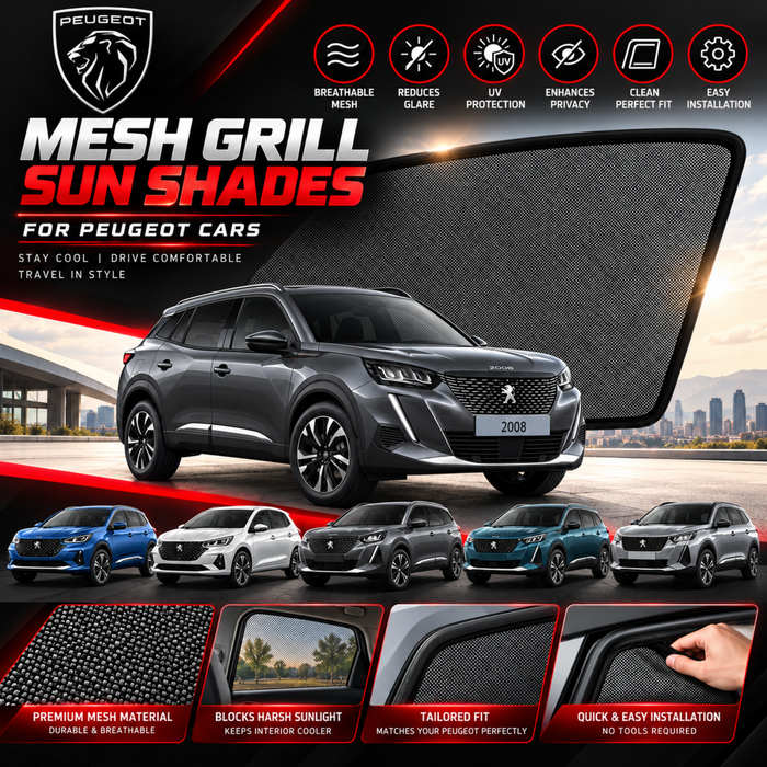 Mesh Grill Sun Shades for All PEUGOET Car Models (Customized)