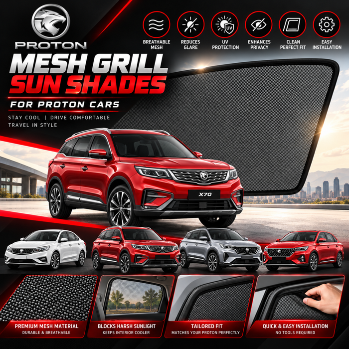 Mesh Grill Sun Shades for All PROTON Car Models (Customized)