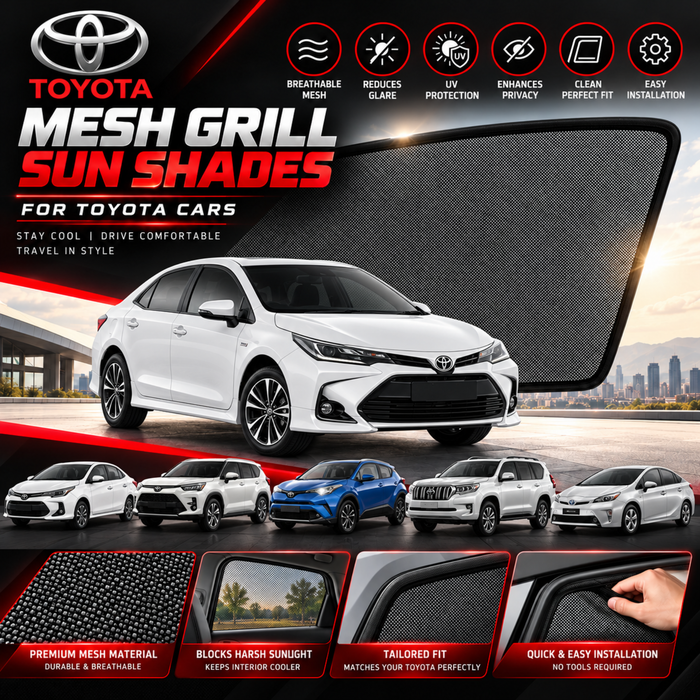 Mesh Grill Sun Shades for All TOYOTA Car Models (Customized)