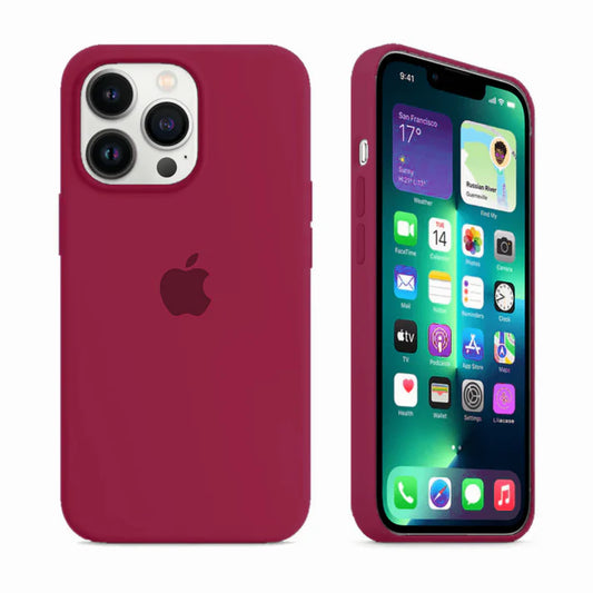 Rose Red Silicone Case for iPhone
